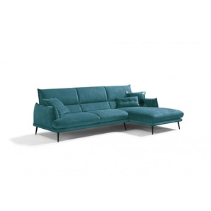Ecksofa EGOITALIANO FUNNY Sofas Gr. B/H/T: 265 cm x 90 cm x 225 cm, Microfaser, Recamiere rechts, grün (blaugrün) Ecksofas