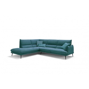 Ecksofa EGOITALIANO FUNNY Sofas Gr. B/H/T: 265 cm x 90 cm x 225 cm, Stoff, Ottomane links, grün (blaugrün) Ecksofas