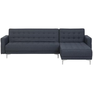 Ecksofa Grau Polsterbezug L-Förmig Linksseitig Schlaffunktion Klassisch Wohnzimmer