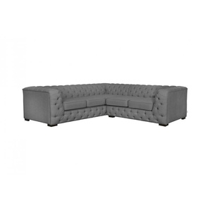 Chesterfield-Sofa GUIDO MARIA KRETSCHMER HOME&LIVING KALINA Sofas Gr. B/H/T: 247 cm x 67 cm x 227 cm, Struktur, Ottomane rechts, grau (anthrazit) Chesterfieldsofas hochwertige Chesterfield-Ausführung