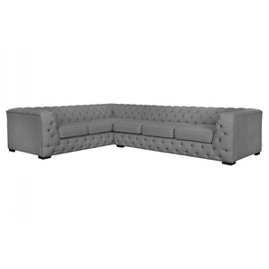 Chesterfield-Sofa GUIDO MARIA KRETSCHMER HOME&LIVING KALINA Sofas Gr. B/H/T: 307 cm x 67 cm x 227 cm, Struktur, Ottomane rechts, grau (anthrazit) Chesterfieldsofas hochwertig Chesterfield-Ausführung