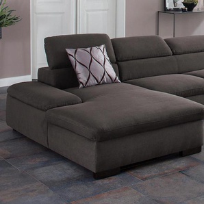 Ecksofa HOME AFFAIRE Alberto L-Form, grau (anthrazit), B:286cm H:73cm T:174cm, 100% Polyester, Luxus-Microfaser ALTARA NUBUCK (100% Polyester), Luxus-Microfaser weich (90% Polyester, 10% Polyamid), Microfaser Antiklederoptik, Sofas, mit