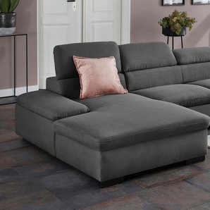 Ecksofa HOME AFFAIRE Alberto L-Form, grau (graphit), B:286cm H:73cm T:174cm, 100% Polyester, Luxus-Microfaser ALTARA NUBUCK (100% Polyester), Luxus-Microfaser weich (90% Polyester, 10% Polyamid), Microfaser Antiklederoptik, Sofas, mit Kopfteilverstellung,