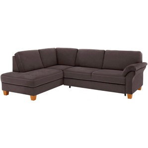 Ecksofa HOME AFFAIRE Borkum L-Form, braun (dunkelbraun), B:249cm H:87cm T:189cm, Struktur (100% Polyester), Luxus-Microfaser ALTARA NUBUCK (100% Polyester), MELROSE (100% Polyester), Luxus-Microfaser Toro (100% Polyester), Sofas, mit Federkern, wahlweise