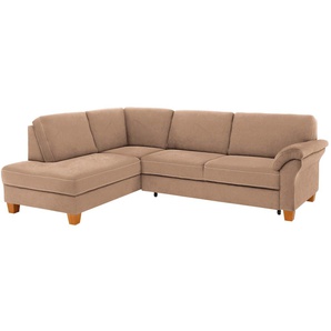 Ecksofa HOME AFFAIRE Borkum L-Form, braun, B:249cm H:87cm T:189cm, Struktur (100% Polyester), Luxus-Microfaser ALTARA NUBUCK (100% Polyester), MELROSE (100% Polyester), Luxus-Microfaser Toro (100% Polyester), Sofas, mit Federkern, wahlweise mit