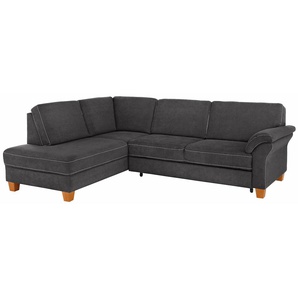 Ecksofa HOME AFFAIRE Borkum L-Form, grau (anthrazit), B:249cm H:87cm T:189cm, Struktur (100% Polyester), Luxus-Microfaser ALTARA NUBUCK (100% Polyester), MELROSE (100% Polyester), Luxus-Microfaser Toro (100% Polyester), Sofas, mit Federkern, wahlweise mit