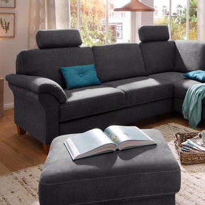 Ecksofa HOME AFFAIRE Borkum L-Form, grau (anthrazit), B:249cm H:87cm T:189cm, Struktur (100% Polyester), Luxus-Microfaser ALTARA NUBUCK (100% Polyester), MELROSE (100% Polyester), Luxus-Microfaser Toro (100% Polyester), Sofas, mit Federkern, wahlweise mit