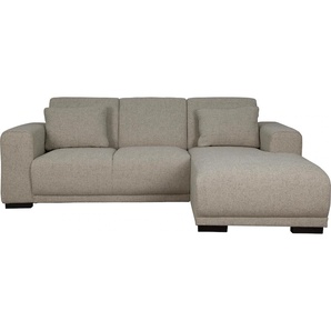 Ecksofa HOME AFFAIRE BORNHOLM L-Form mit Recamiere, Maße B/T/H: 234/162/85 cm, grau (hellgrau), B:234cm H:85cm T:162cm, 100% Polyester, Sofas, Recamiere links oder rechts bestellbar, Wellenfederung, inkl. 2 Kissen, Topseller