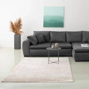 Ecksofa HOME AFFAIRE Cara Mia L-Form, grau (anthrazit), B:325cm H:87cm T:183cm, Luxus-Microfaser Vintageoptik (100% Polyester), Microfaser Antiklederoptik (100% Polyester), Sofas, wahlweise mit Bettfunktion und Bettkasten, Massivholzfüße, Topseller
