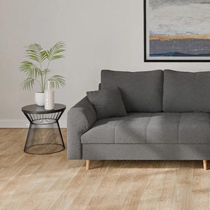 Ecksofa HOME AFFAIRE CHARRE L-Form mit Ottomane, Maße B/T/H: 231/161/81 cm, grau (dunkelgrau), B:231cm H:81cm T:161cm, 100% Polyester, Sofas, feine Steppung, lose Rücken- und Zierkissen, auch in Cord und Bouclé, Topseller