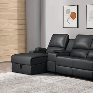 Ecksofa HOME AFFAIRE Napola Sofas Gr. B/H/T: 240 cm x 102 cm x 155 cm, Kunstleder, Recamiere links, schwarz Ecksofas Kinosofa mit Relaxfunktion, Getränkehalter, Staufach und Staukasten