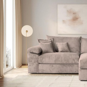Ecksofa HOME AFFAIRE Soft&Cosy XXL L-Form - Breite 303 cm, grau (taupe), B:303cm T:187cm, 100% Polyester, Sofas, Mega-Sofa, in Cord, Federkern-Polsterung, Topseller