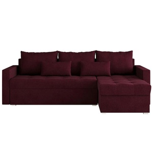 Ecksofa Hot - rot - Materialmix - 220 cm - 85 cm | Möbel Kraft