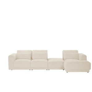 switch Ecksofa in modernem Breitcord Torrino ¦ creme ¦ Maße (cm): B: 372 H: 95 T: 173.0