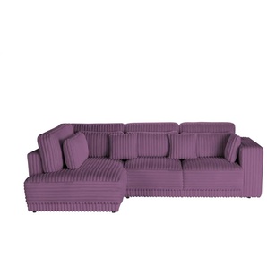 Ecksofa  in modernem Breitcord Torrino ¦ lila/violett ¦ Maße (cm): B: 300 H: 94 T: 188.0