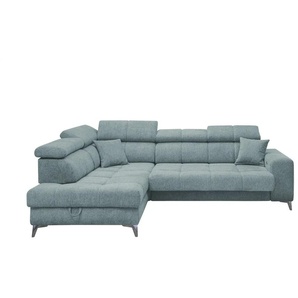 Ecksofa inklusive Stauraum Sydney ¦ blau ¦ Maße (cm): B: 282 H: 105 T: 198.0