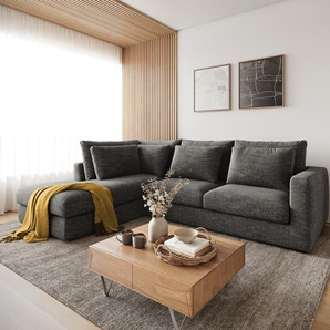 Ecksofa Isla 330x225 cm Chenille Anthrazit Ottomane links, Ecksofas