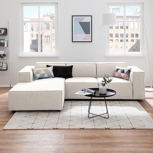 Ecksofa Kinx I Altweiß Webstoff 259x72x177 cm (BxHxT) Modern