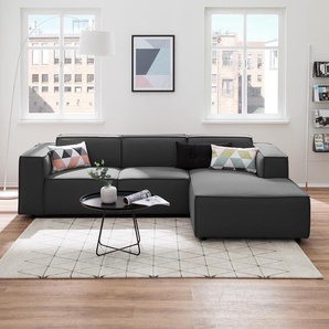Ecksofa mit Longchair Grau Webstoff Osta 260cm Longchair davorstehend rechts Keine Funktion Modern