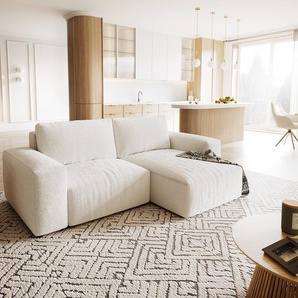Ecksofa Lanzo XL 270x180 cm Bouclé Creme-Weiß Recamiere variabel, Ecksofas