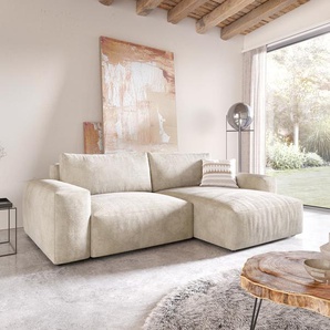 Ecksofa Lanzo XL 270x180 cm Cord Beige Recamiere variabel, Ecksofas