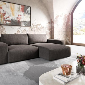 Ecksofa Lanzo XL 270x180 cm Mikrofaser Khakibraun Recamiere variabel, Ecksofas