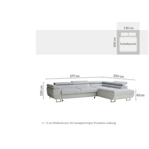 Ecksofa | lila/violett | 277 cm | 100 cm |