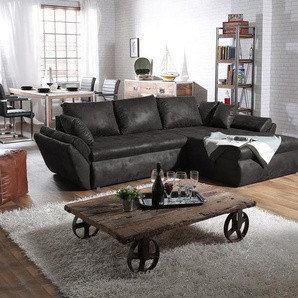Ecksofa Loana 275x185 cm Anthrazit Ottomane variabel, Ecksofas