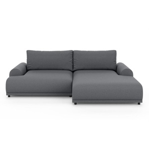 Ecksofa Lounge Schlaffunktion Bettkasten moderne L-Couch Ecke Rechts Dunkelgrau/ 21033