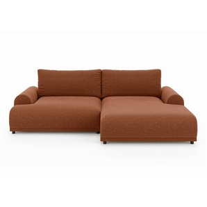 Ecksofa Lounge Schlaffunktion Bettkasten moderne L-Couch Ecke Rechts Terracotta/ 21023