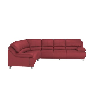 Ecksofa  aus Echtleder Maranello  ¦ rot ¦ Maße (cm): B: 295 H: 87 T: 253.0