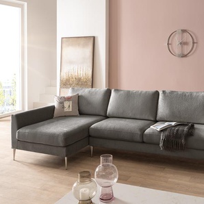 Ecksofa Marla 285x140 cm Chenille Taupe Recamiere links, Ecksofas