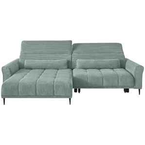 Ecksofa mit elektrischer Sitztiefenverstellung Logan ¦ grün ¦ Maße (cm): B: 277 H: 80 T: 179.0