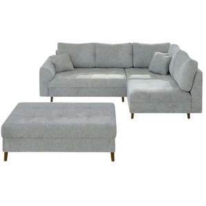 Ecksofa mit Hocker | grau | 231 cm | 81 cm |