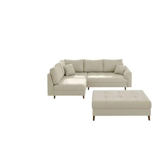S-STYLE Ecksofa mit Hocker  Maya ¦ beige ¦ Maße (cm): B: 231 H: 81