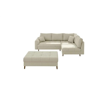 Ecksofa mit Hocker  Maya ¦ beige ¦ Maße (cm): B: 231 H: 81