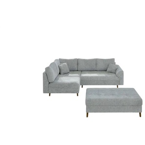 S-STYLE Ecksofa mit Hocker  Trygve ¦ grau ¦ Maße (cm): B: 231 H: 81