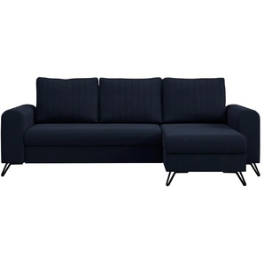 Ecksofa mit Schlaffunktion Axel ¦ blau ¦ Maße (cm): B: 242 H: 90