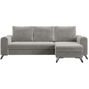 Ecksofa mit Schlaffunktion Axel ¦ grau ¦ Maße (cm): B: 242 H: 90