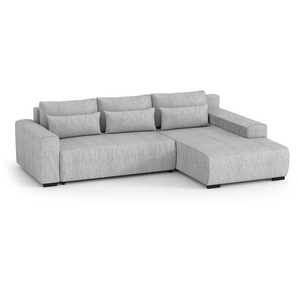 Ecksofa mit Schlaffunktion BENNY rosa rechts Poso 27 (L-förmig)