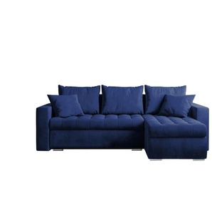 Ecksofa mit Schlaffunktion   ¦ blau ¦ Maße (cm): B: 238 H: 85
