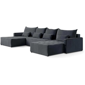 Ecksofa mit Schlaffunktion BONO U dunkelblau Kronos 09 U-förmig