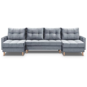 Ecksofa mit Schlaffunktion CANDI U dunkelgrau Paros 06 U-förmig