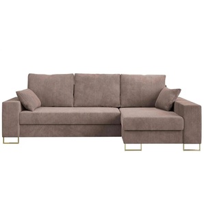 Ecksofa mit Schlaffunktion Dorain ¦ rosa/pink ¦ Maße (cm): B: 242 H: 85