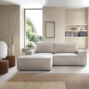 Ecksofa mit Schlaffunktion - Ecke Links - Kord - Beige - AMELIA von PASCAL MORABITO