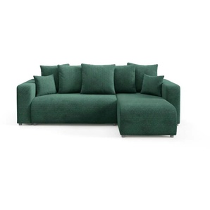 Ecksofa mit Schlaffunktion Evora ¦ grün ¦ Maße (cm): B: 247 H: 88