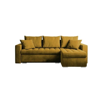 Ecksofa mit Schlaffunktion   ¦ gelb ¦ Maße (cm): B: 238 H: 85