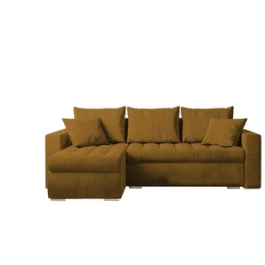 Ecksofa mit Schlaffunktion   ¦ gelb ¦ Maße (cm): B: 238 H: 85
