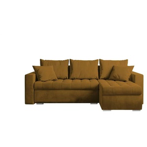 Ecksofa mit Schlaffunktion   ¦ gelb ¦ Maße (cm): B: 238 H: 85