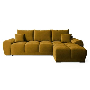 Ecksofa mit Schlaffunktion Nubes - gelb - Materialmix - 290 cm - 85 cm | Möbel Kraft
